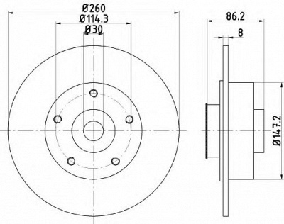 HELLA PAGID 8dd355120081 -  Диск тормозной